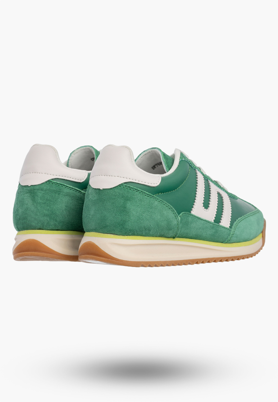 Sneakersy Damskie Buty Skórzane Zamszowe Sportowe Casual Zielone Filippo DP7686/26