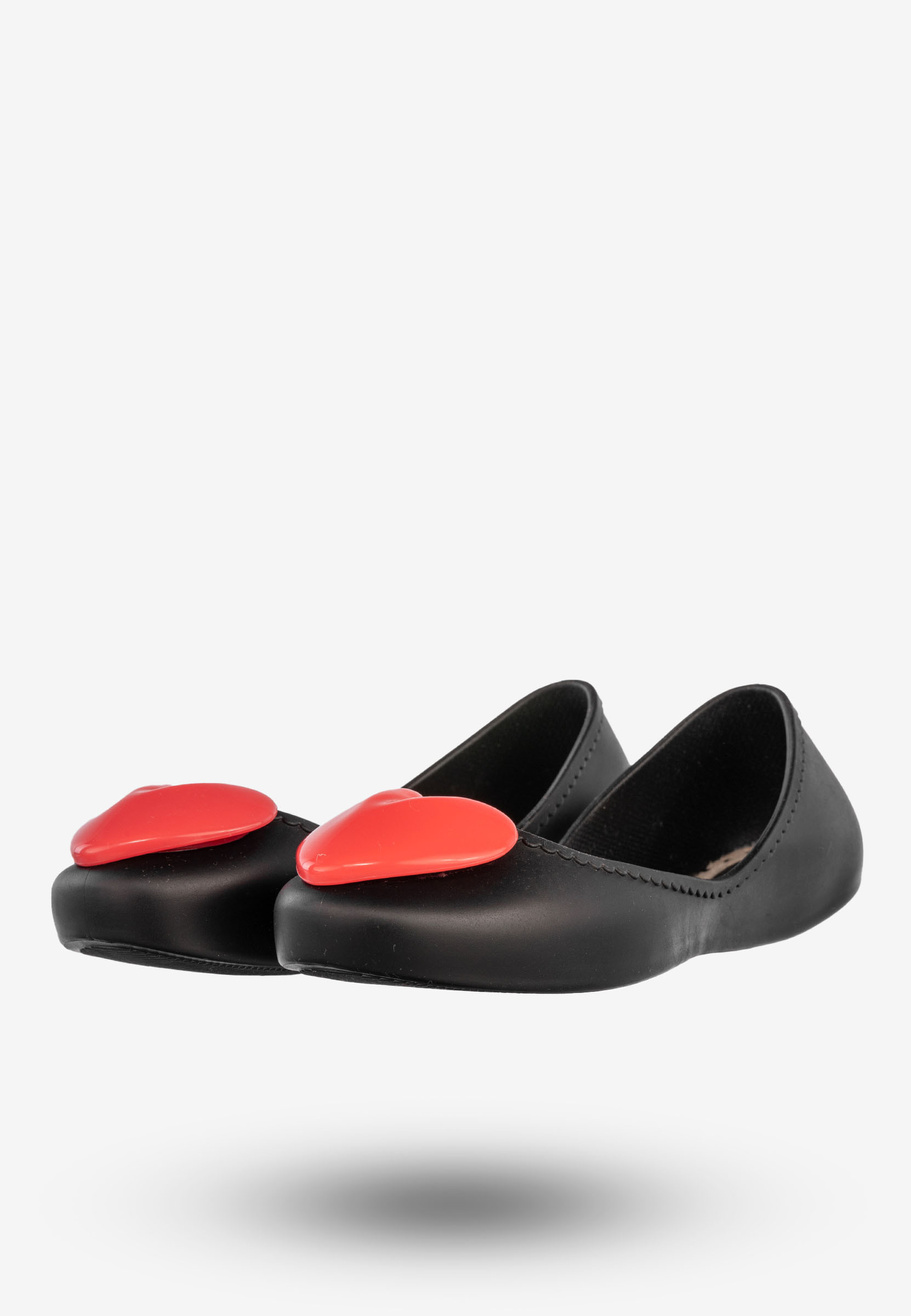 Baleriny Damskie Buty Wsuwane Z Serduszkiem Półbuty Zapachowe Czarne ZAXY V285014
