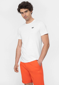 Koszulka Męska 4F T-shirt Biały Basic Małe Logo
