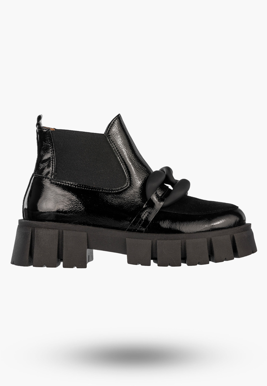 Botki Damskie Skórzane Na Platformie Wsuwane Buty Modne Ulmani 25930