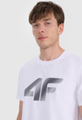 Koszulka Męska 4F T-shirt Z Nadrukiem Regular Biały 4FWMM00TTSHM2257