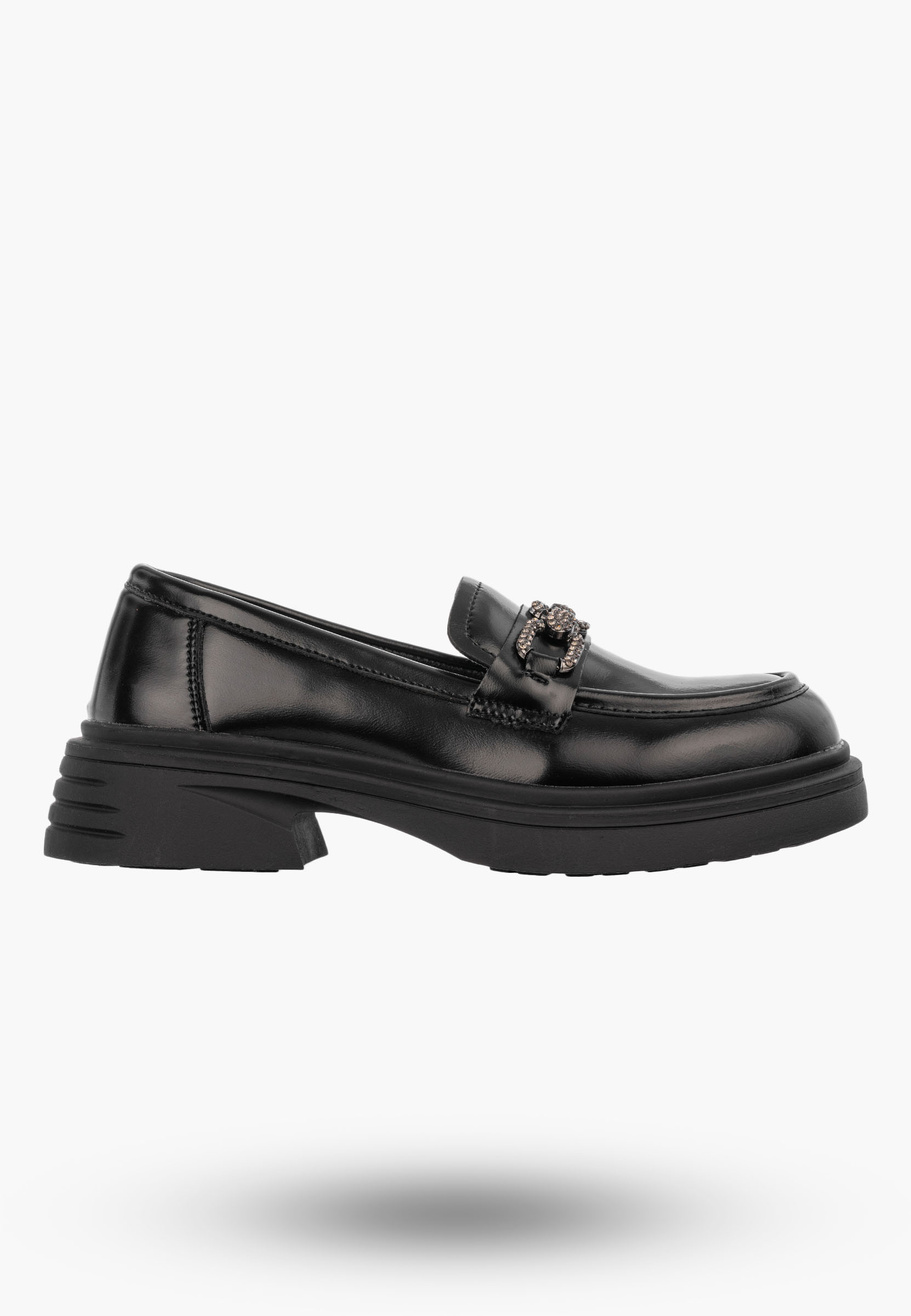 Półbuty Eleganckie Dziecięce APAWWA Baleriny Buty Czarne