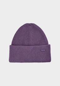 Czapka Damska 4F Zimowa Dzianinowa Beanie z Wiskozą Fioletowa z Wywinięciem 4FWAW24ACAPF447