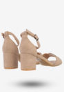 Sandały Damskie Na Klocku Buty Eleganckie Potocki Beżowe 23-20008BG