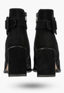 Botki Damskie Skórzane Eleganckie Buty Na Obcasie Modne Czarne NOBO J0440-20