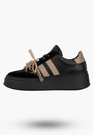Sneakersy Damskie CheBello Skórzane Buty Sportowe Półbuty Czarne 4805-034-161-PSK-S251