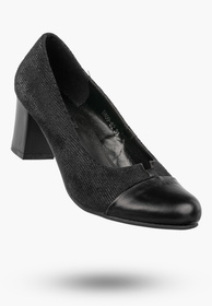 Czółenka Damskie Ekoskóra Buty Na Słupku Eleganckie Niskie Czarne