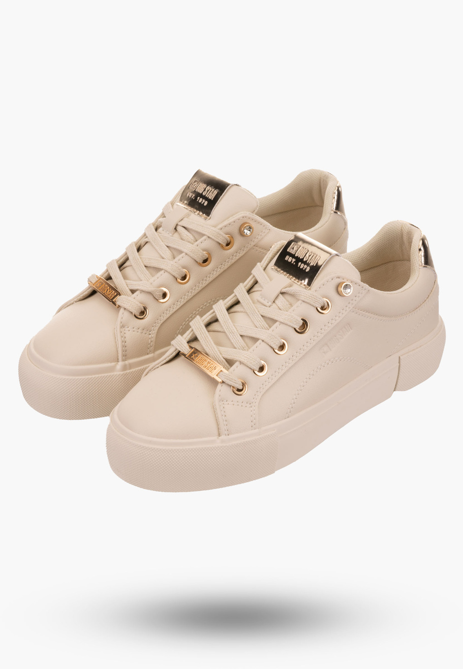 Buty Damskie BIG STAR Beżowe Trampki NN274210