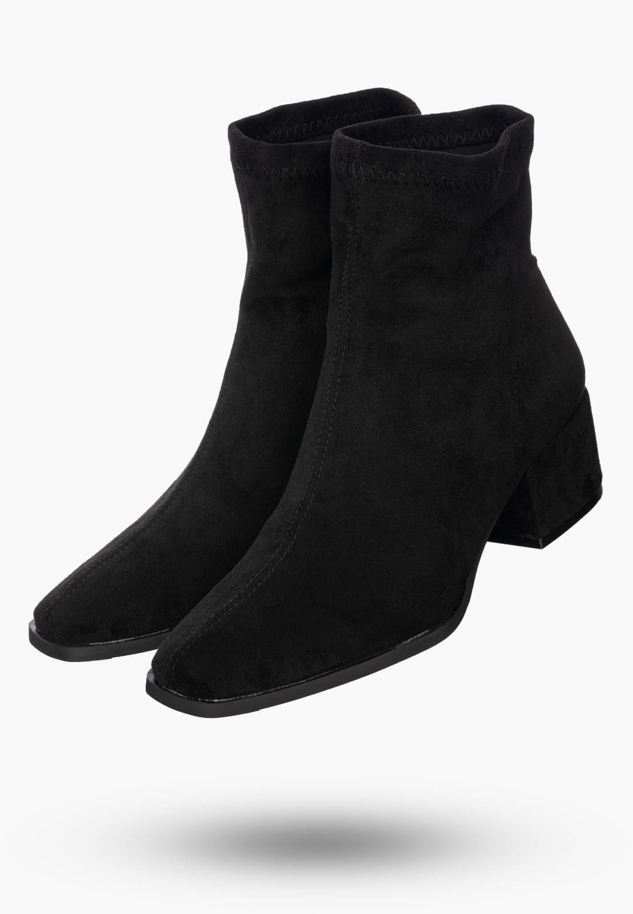 Botki Damskie Buty Wsuwane Eleganckie Stylowe Na Zimę Czarne