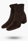 Botki Damskie Buty Wsuwane Eleganckie Stylowe Na Zimę Brązowe