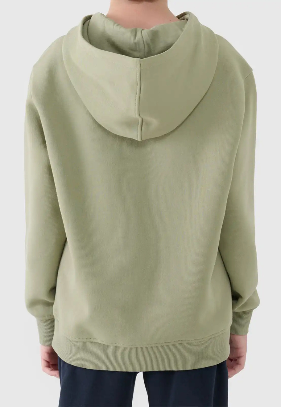 Bluza Chłopięca 4F Dresowa z Kapturem Basic Zielona 4FJWAW25TSWSM1945