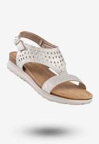 Sandały Damskie Ekoskóra Buty Eleganckie Inblu Srebrne TU000037