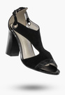 Sandały Damskie Buty Na Słupku Ze Sprzączką Eleganckie Czarne