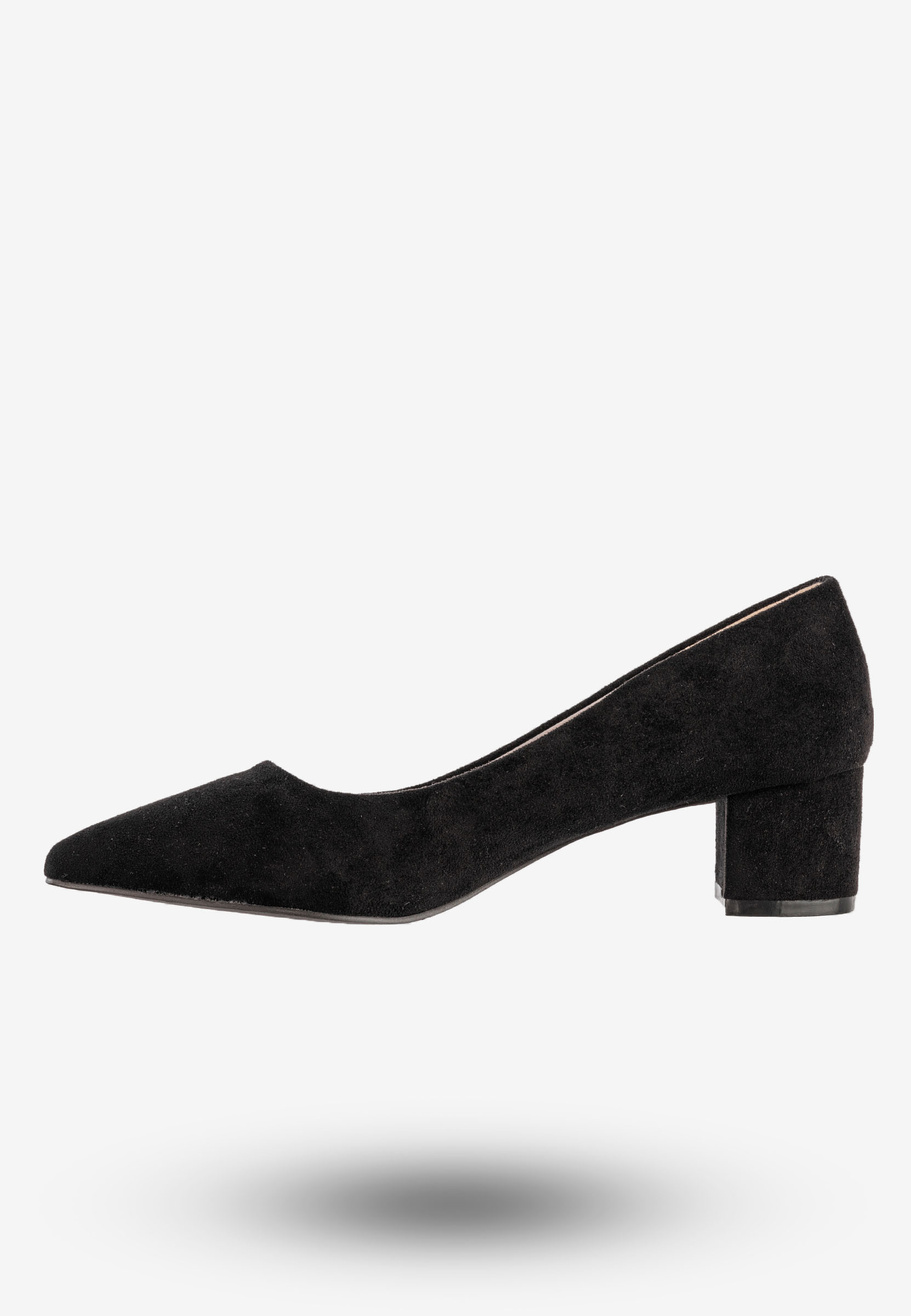 Czółenka Damskie Eleganckie Buty Na Klocku Niskie Czarne Goodin GD-OD-29