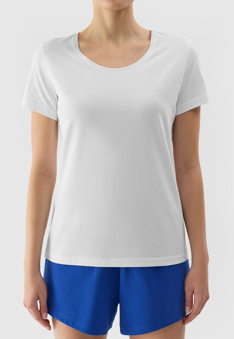 Koszulka Damska 4F T-shirt Regular Basic Casual Bawełna Biała 4FRSS24TTSHF2049