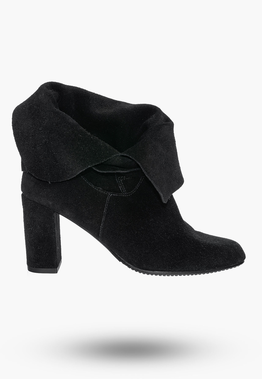 Buty Damskie Botki Czarne Na Słupku Skórzane Na Zimę Korda 1637