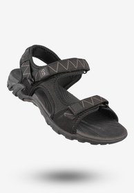 Sandały Męskie Ekoskóra Buty Na Rzepy Letnie DK Czarny/Szary S9507