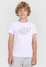 Koszulka Chłopięca 4F T-shirt Z Nadrukiem Biała 4FJWMM00TTSHM2331