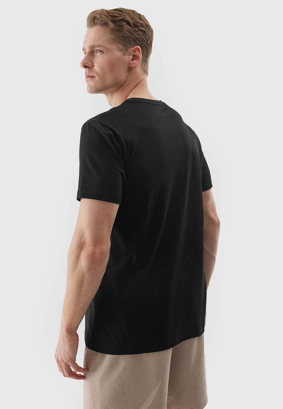 Koszulka Męska 4F Sportowy T-shirt Czarny Regular TTSHM1154