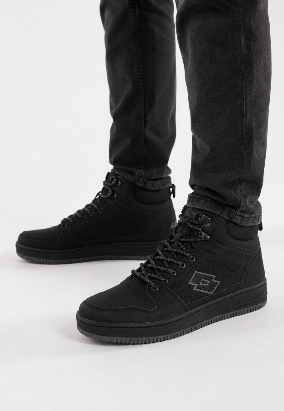 Buty Sportowe Męskie Uniseks Ocieplane Zimowe Sneakersy Wysokie Czarne LOTTO