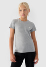 Koszulka Dziewczęca 4F T-shirt Z Logo Bawełna Regular Szary 4FJWMM00TTSHF1658