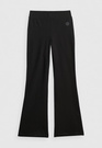 Legginsy Dziewczęce 4F Slim Dzwony Bawełniane Czarne 4FJRSS26TTIGF326