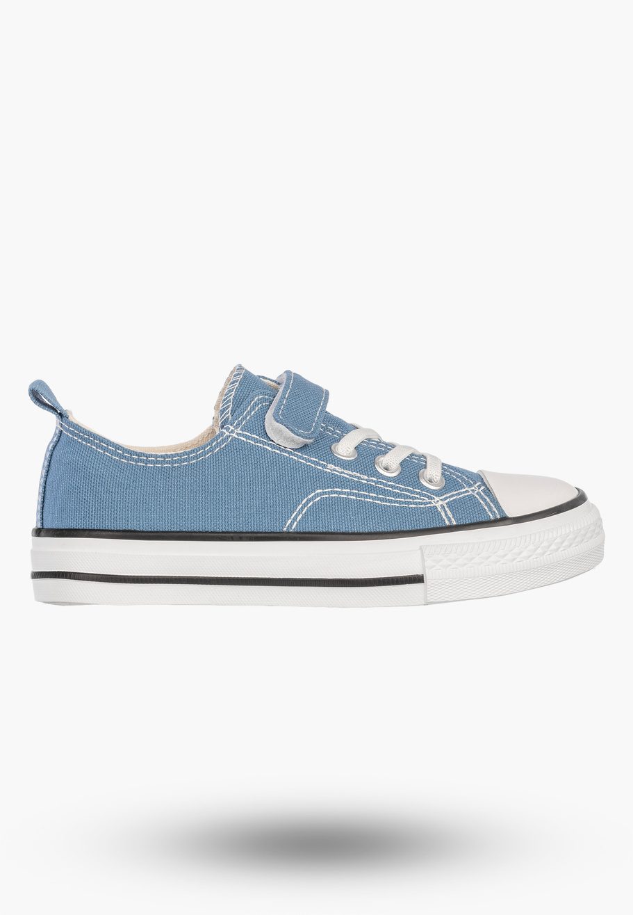 Trampki Dziecięce Buty Na Rzepy Tenisówki Materiałowe Casual Niebieskie APAWWA