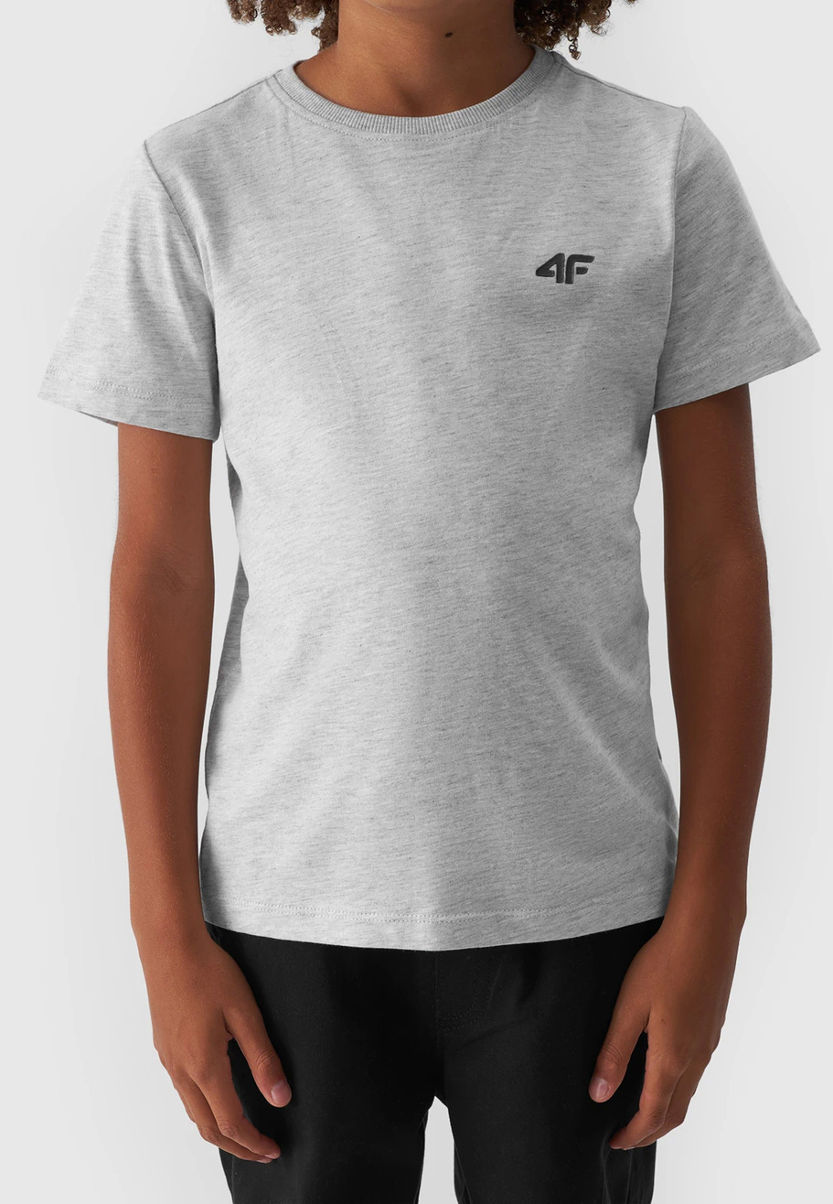 Koszulka 4F chłopięca szary t-shirt basic