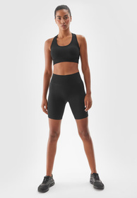 Kolarki Damskie 4F Sportowe Legginsy Spodenki Krótkie Treningowe Czarne 4FWAW24TFSHF710