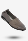 Baleriny Damskie Buty Ze Skóry Naturalnej Szare Korda 1539