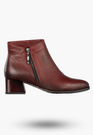 Botki Damskie Skórzane Eleganckie Buty Na Klocku Zimowe Bordowe Darex B355/2