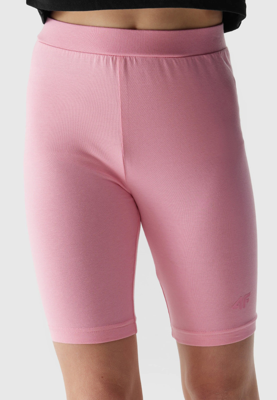 Legginsy Dziewczęce Kolarki 4F dzianinowe jasny róż 4FJWSS24TTIGF129