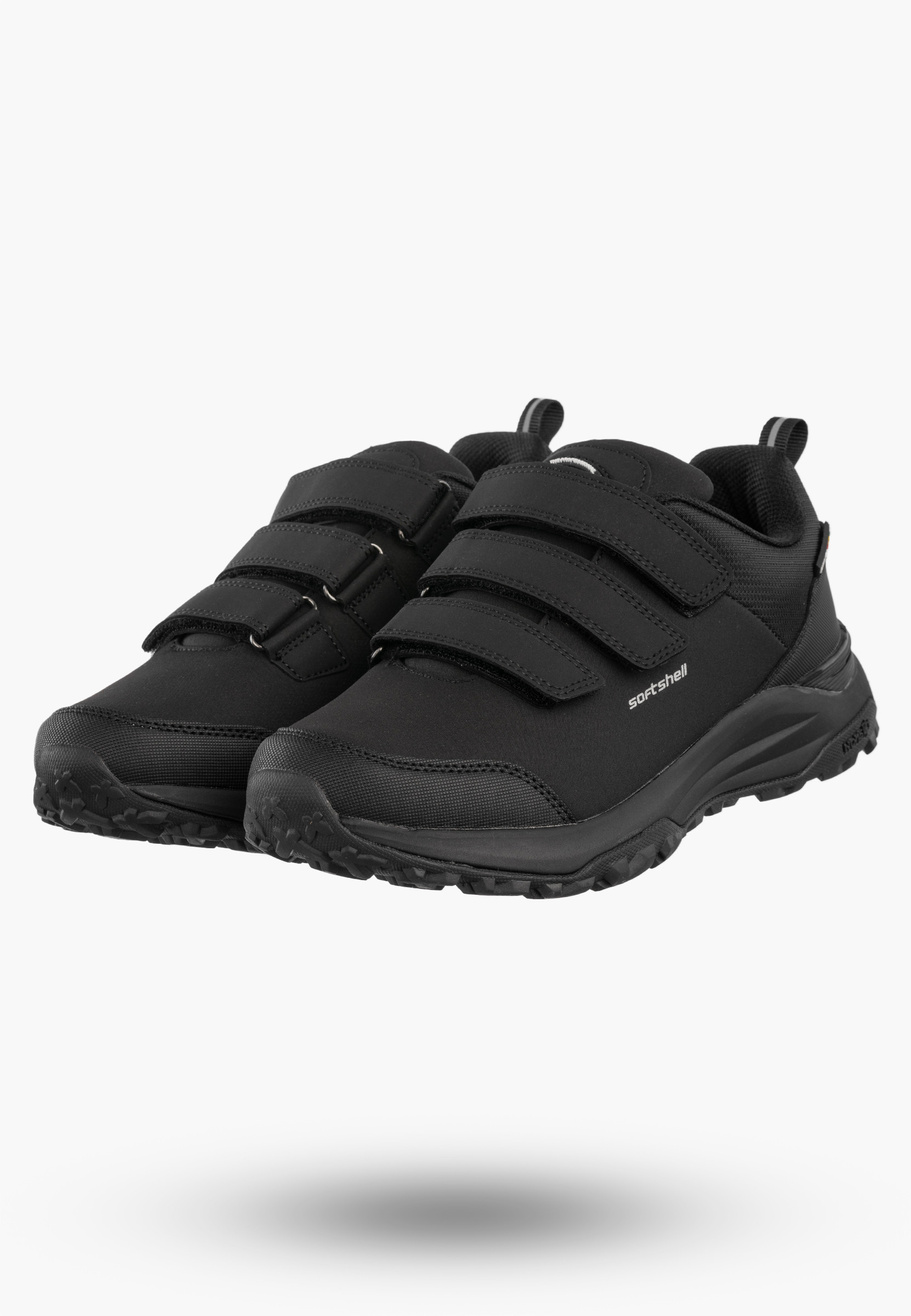 Buty Trekkingowe Młodzieżowe Sportowe Softshell Na Rzepy Czarne AMERICAN CLUB
