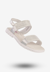 Sandały Dziecięce Ekoskóra Buty Na Rzepy Eleganckie Srebrne MissE 21DZ23-3901