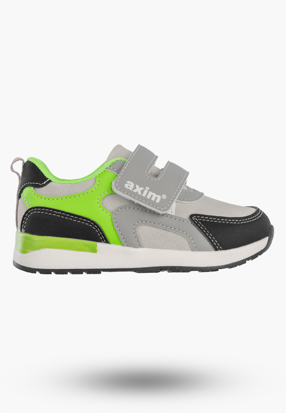 Sneakersy Dziecięce Ekoskóra Buty Sportowe Na Rzepy Szare Axim 1A25410S