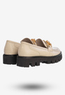 Półbuty Damskie Buty Skórzane Eleganckie Beżowe Modne 3982/001-P