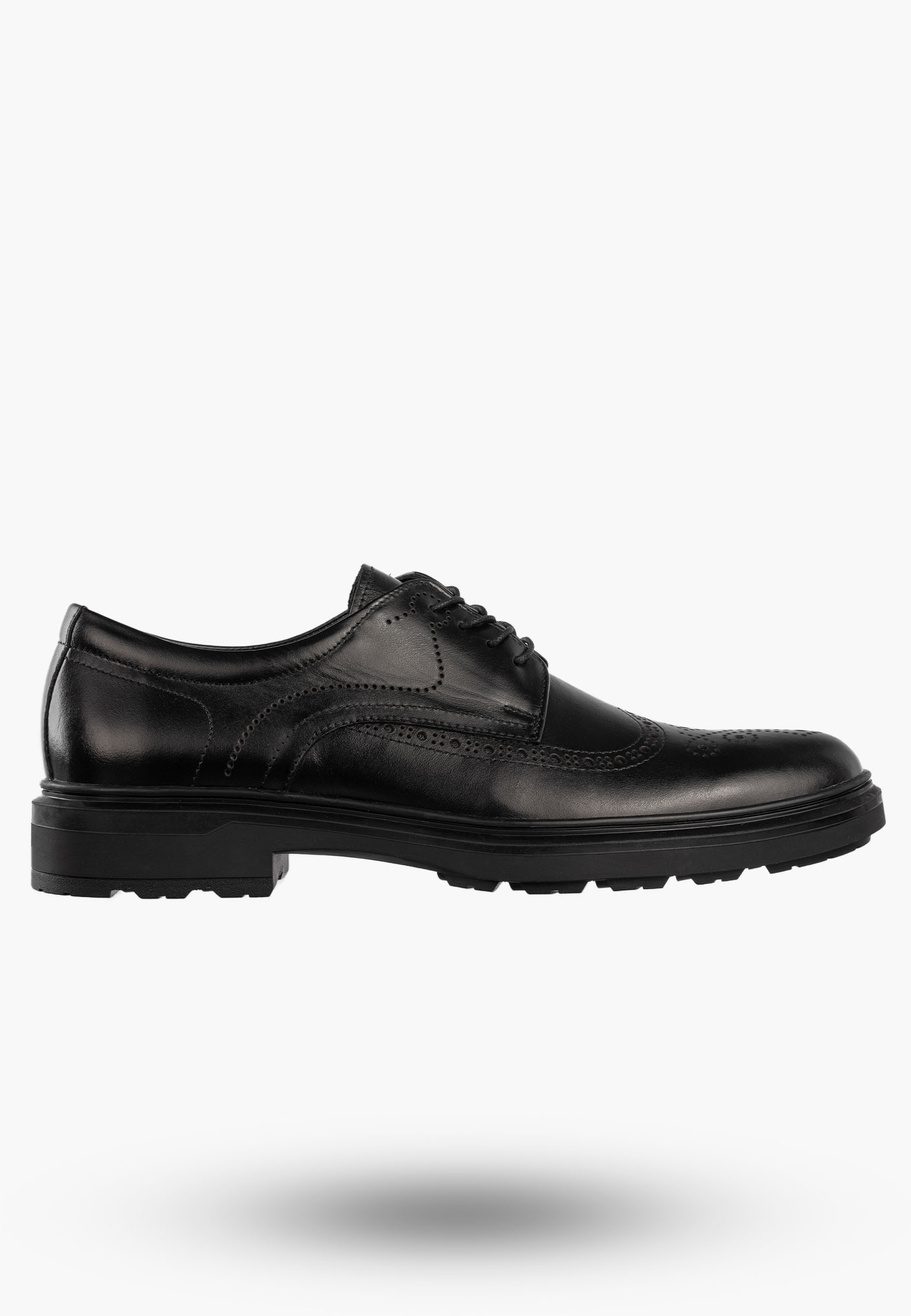 Półbuty Wizytowe Męskie Skórzane Buty Eleganckie Czarne