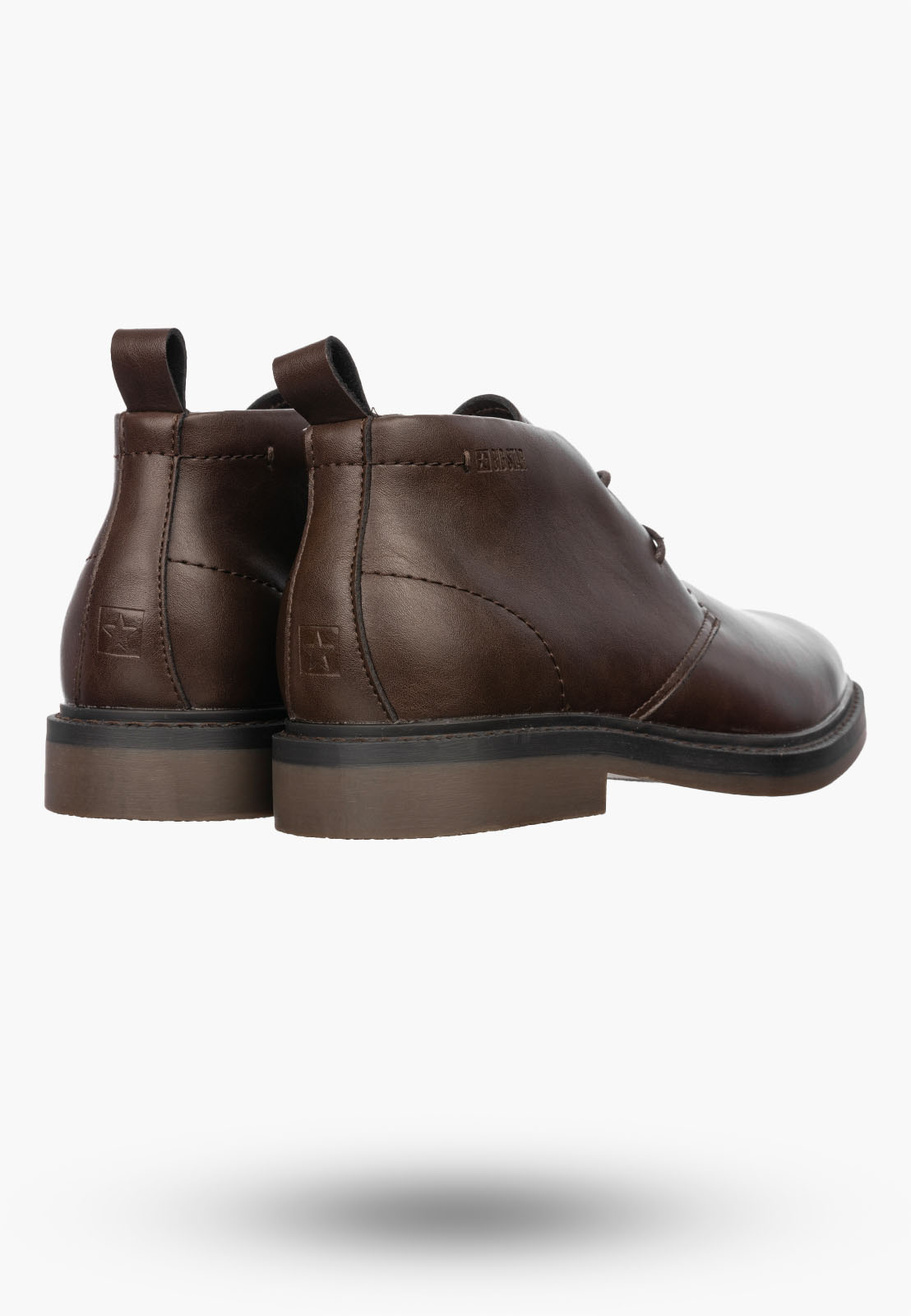 Trzewiki Męskie BIG STAR Buty Skórzane Eleganckie Brązowe UU174275