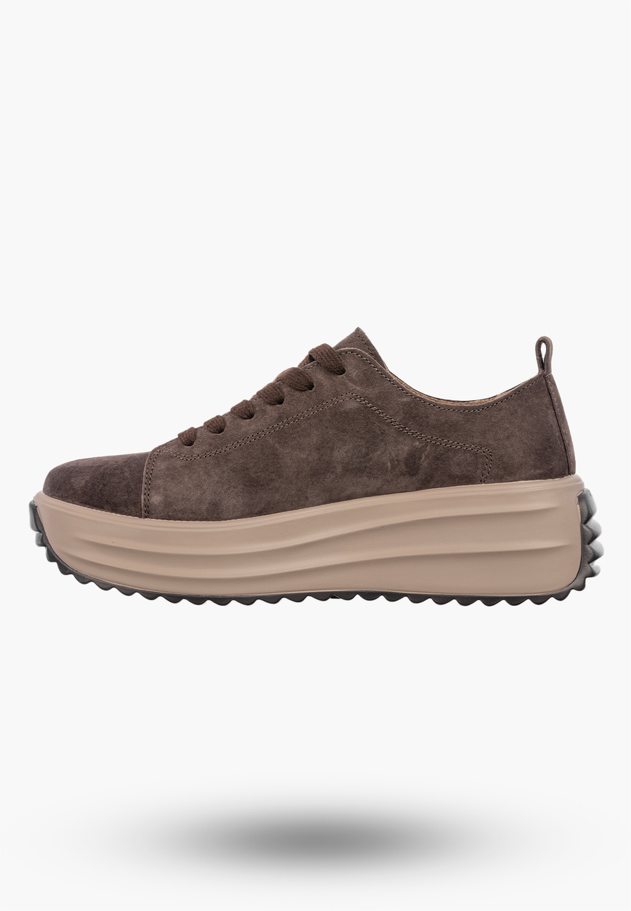 Sneakersy Zamszowe Damskie Buty Na Platformie Półbuty FILIPPO Brązowe