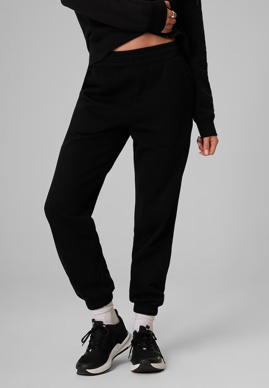 Spodnie Damskie 4F Sportowe Joggery Dresy Wysoki Stan Bawełniane Czarne 4FRMM00TTROF1842