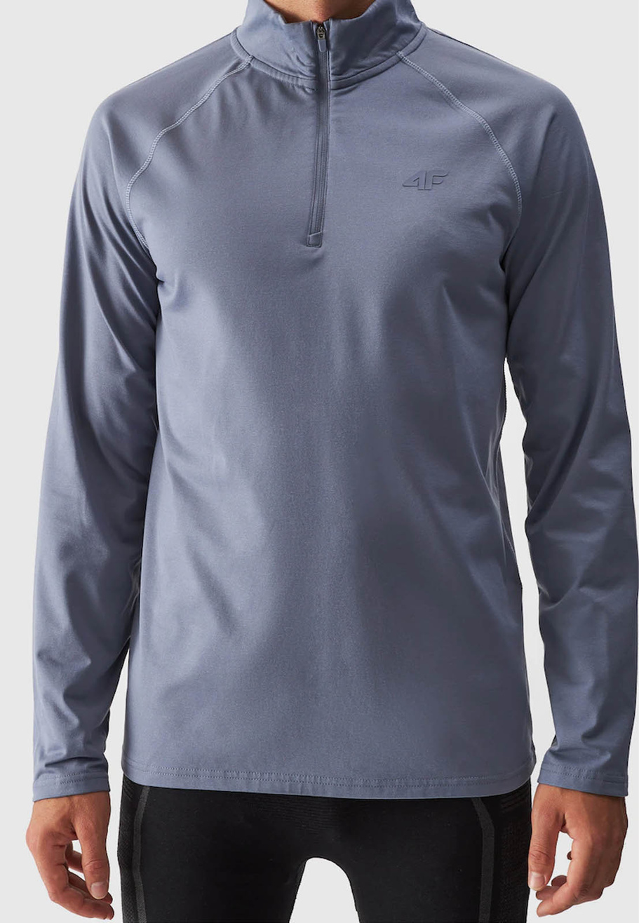 Bluza Męska Sportowa 4F Narciarska Termiczna 4F Warm Ze Stójką Niebieska 4FWAW24UBRUM076