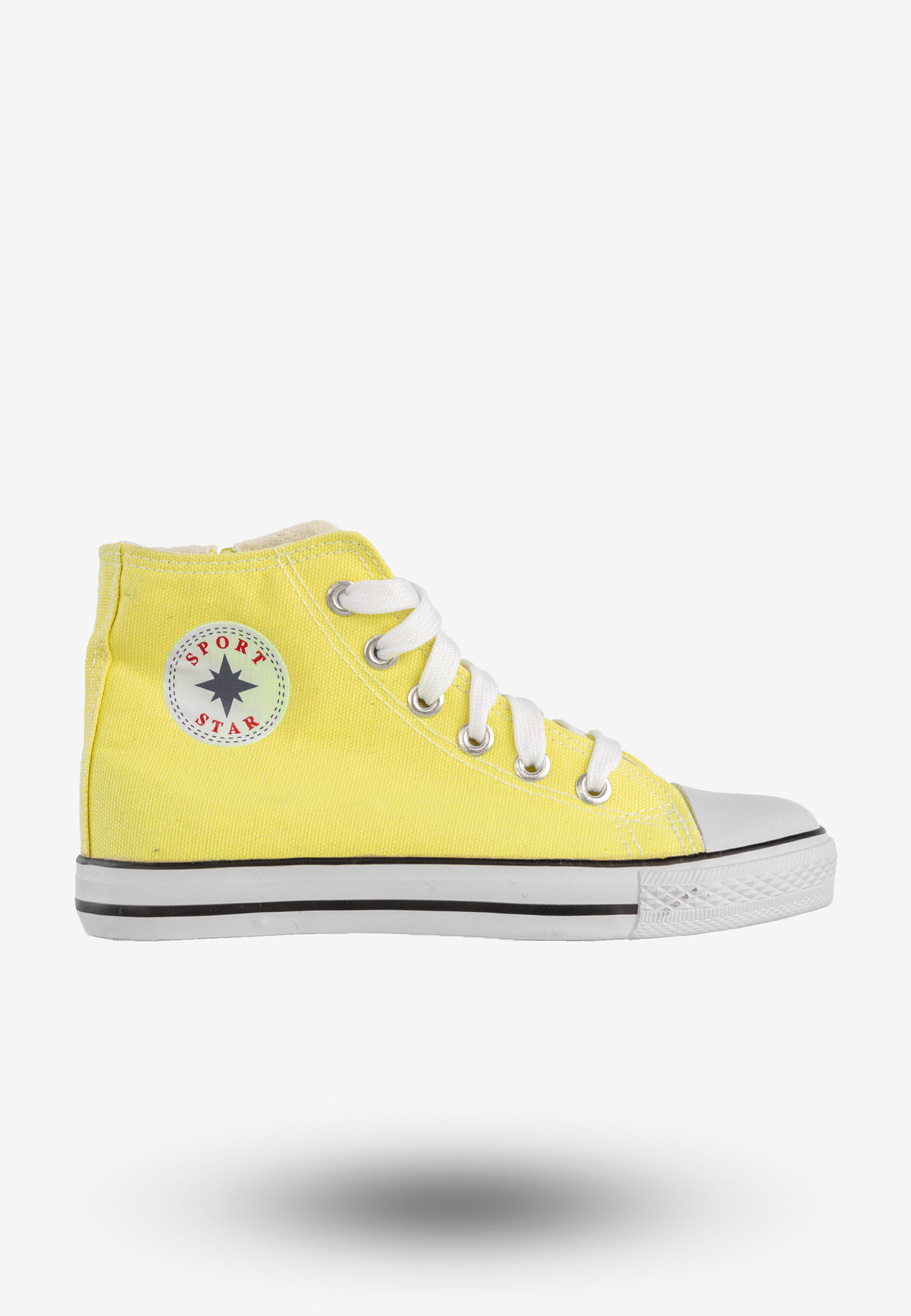 Trampki Dziecięce Wysokie Na Zamek Buty Sportowe Żółte HVR DTS58TE-17