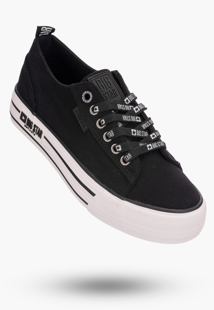 Trampki Damskie Big Star Czarne gruba podeszwa KK274013