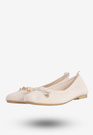 Baleriny Damskie Buty Z Kokardką Płaski Obcas Beżowe Bella Paris CB130-8