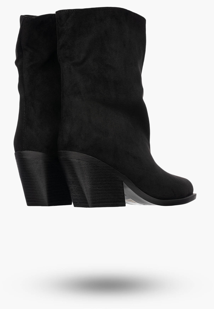 Botki Damskie Buty Na Zimę Eleganckie Stylowe Wsuwane Czarne