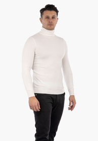 Golf Męski Elegancki Sweter Klasyczny Śmietanowy G-S-1-2024