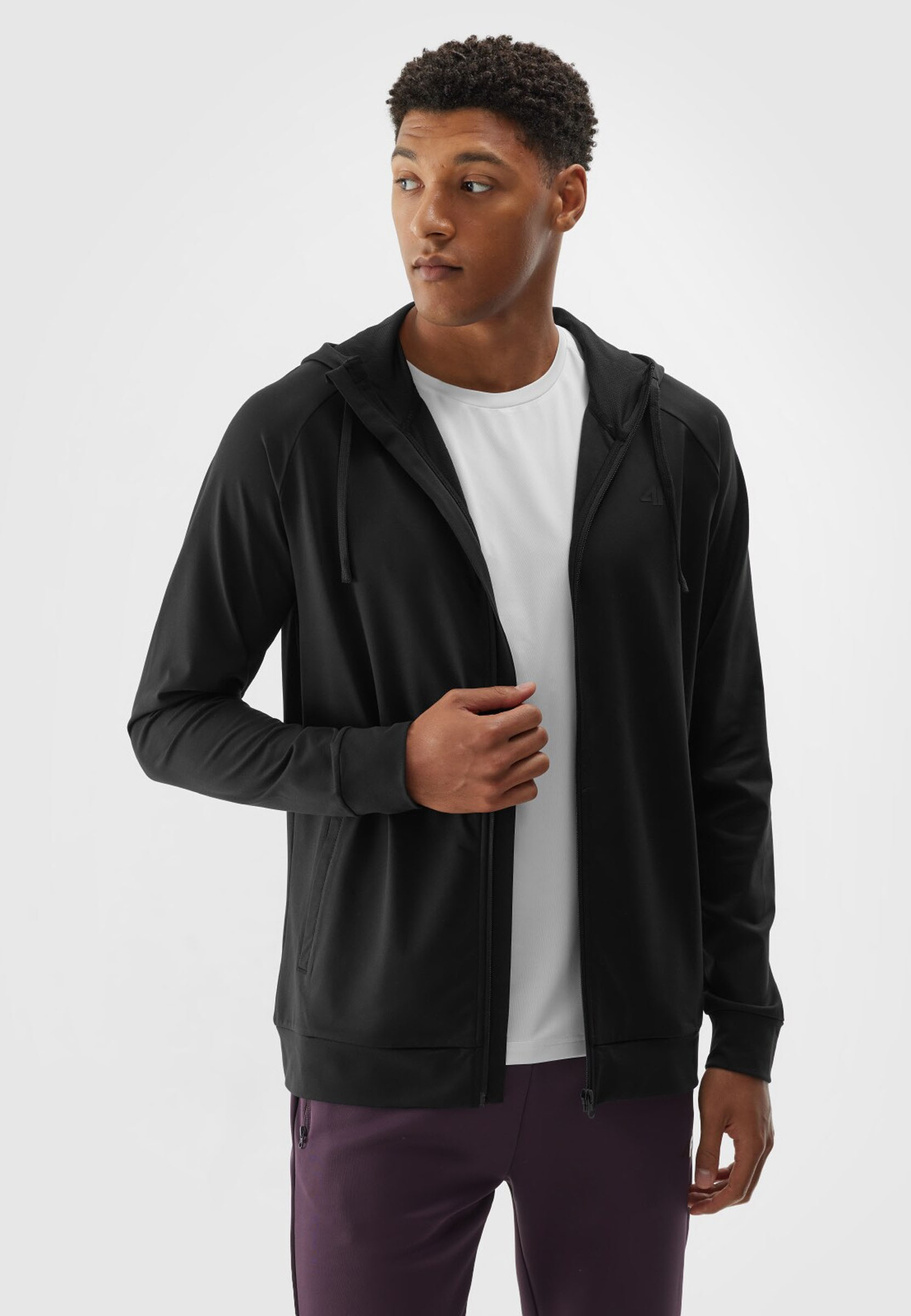 Bluza Męska 4F Czarna Rozpinana Sportowa Treningowa 4FWAW24TFSWM403