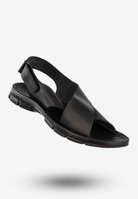 Sandały Męskie Skórzane Buty Eleganckie Wygodne Czarne Tibet