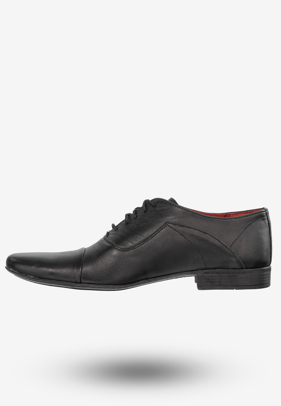 Półbuty Wizytowe Męskie Buty Eleganckie Peppe Rosso Czarne M400C