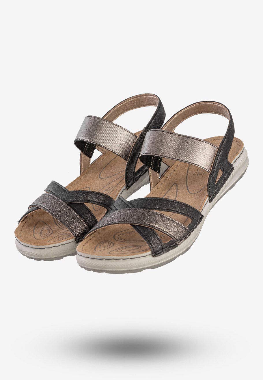Sandały Damskie Ekoskóra Buty Wygodne Inblu Czarny EA000015